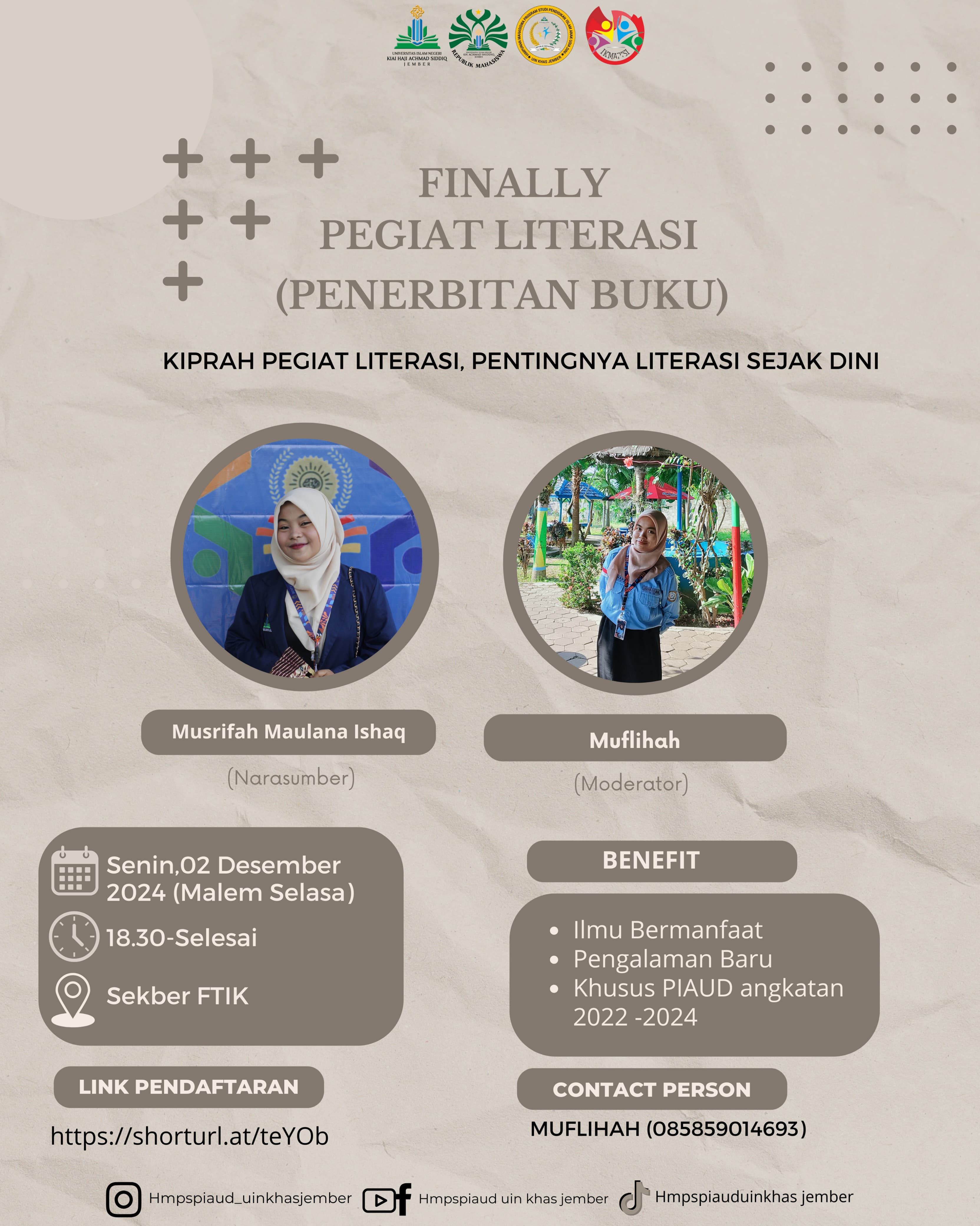 Pengumuman Penerbitan Buku Kegiatan Pegiat Literasi